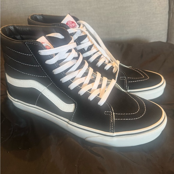 Vans Men's Black and White High-Top Sneakers - Picture 1 of 5
